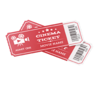 Mynds Brand Realistic Modern Red Movie Tickets